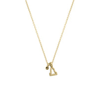 Gold Libra Horoscope & Birthstone Necklace