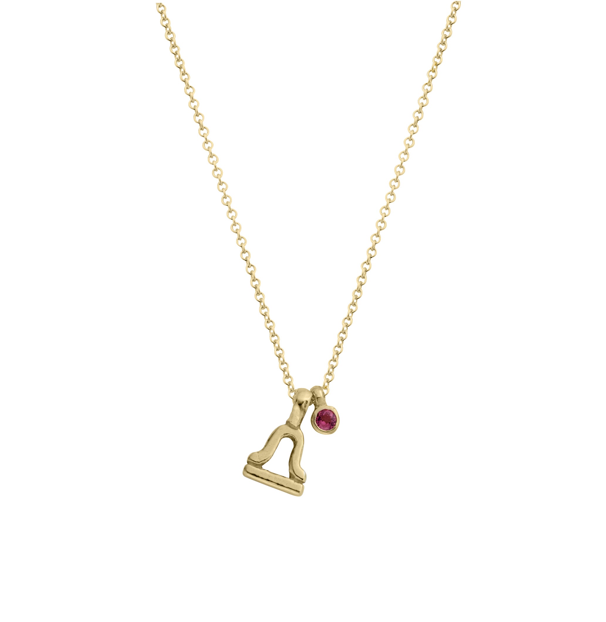 Gold Libra Horoscope & Birthstone Necklace