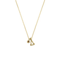 Gold Libra Horoscope & Birthstone Necklace
