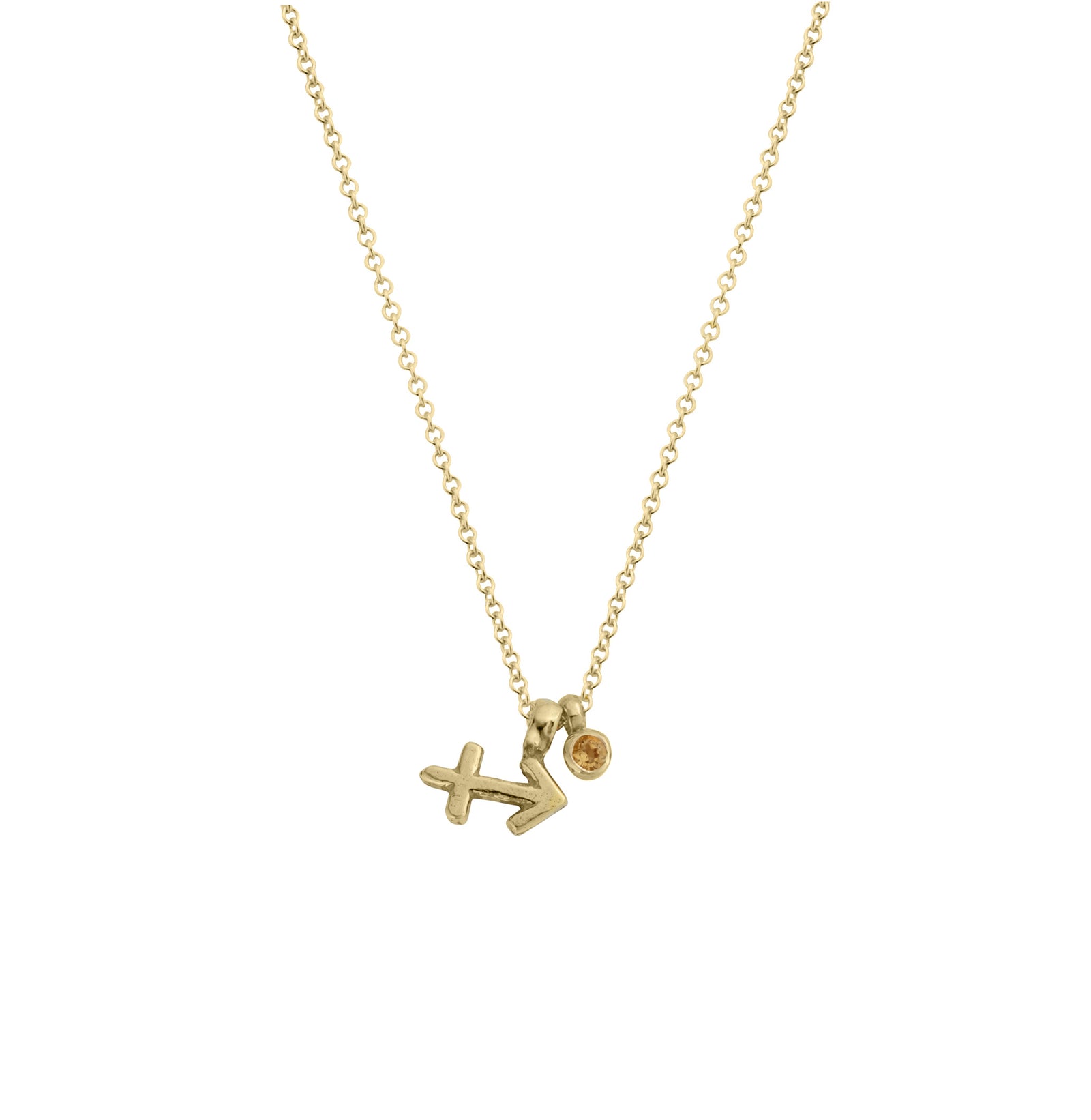 Gold Sagittarius Horoscope & Birthstone Necklace