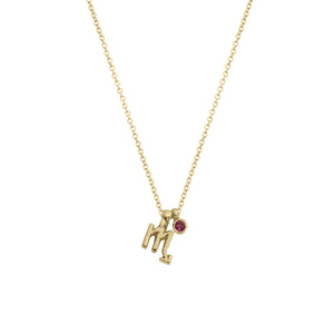 Gold Scorpio Horoscope & Birthstone Necklace