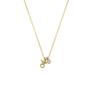 Gold Taurus Horoscope & Birthstone Necklace