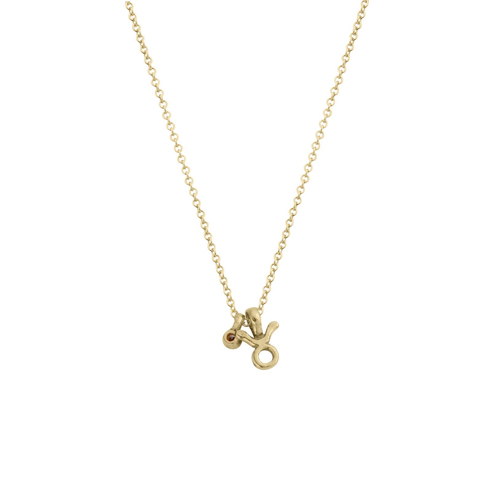 Gold Taurus Horoscope & Birthstone Necklace