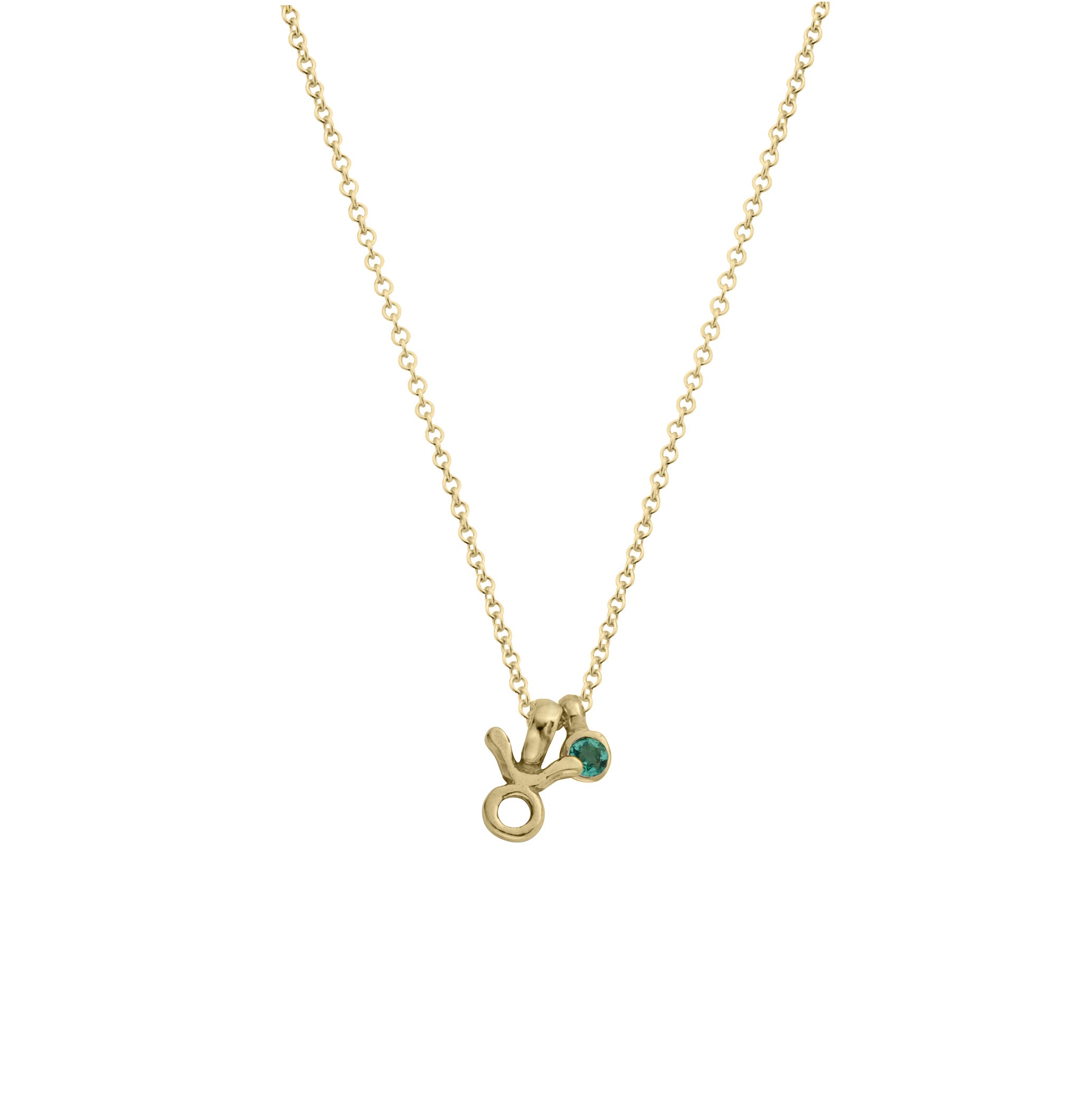 Gold Taurus Horoscope & Birthstone Necklace