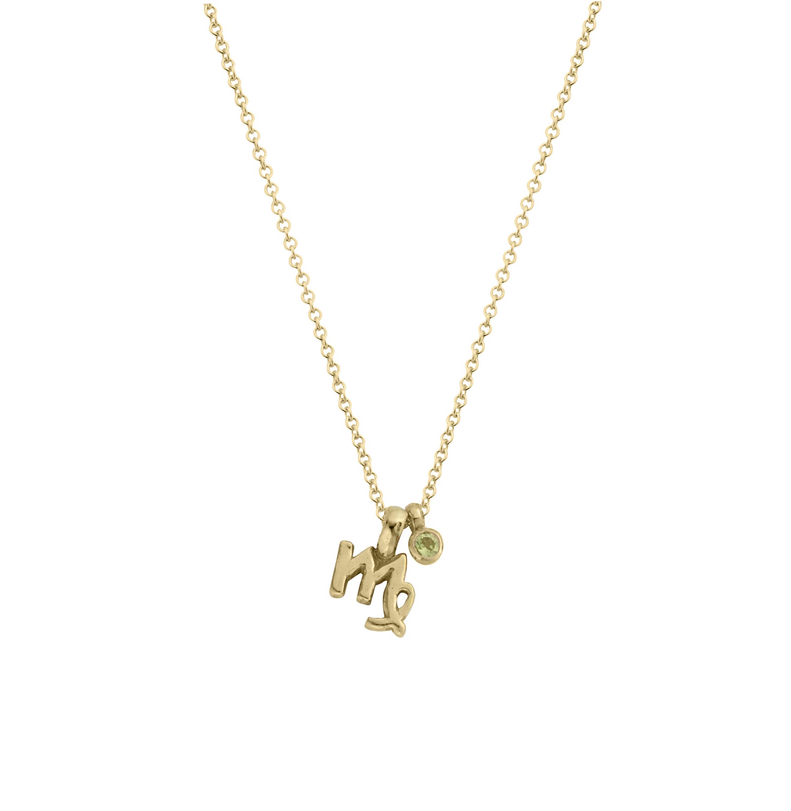Gold Virgo Horoscope & Birthstone Necklace