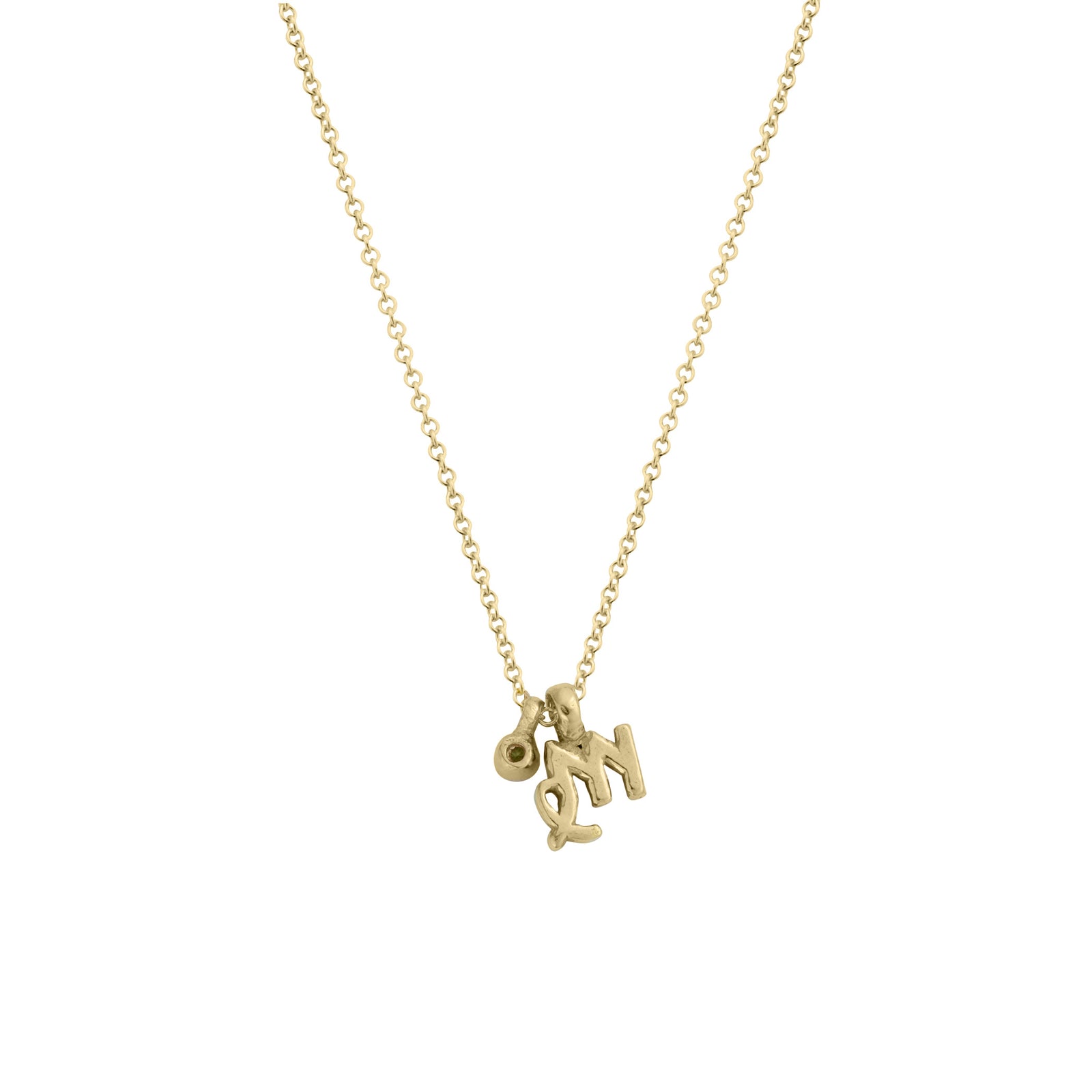 Gold Virgo Horoscope & Birthstone Necklace