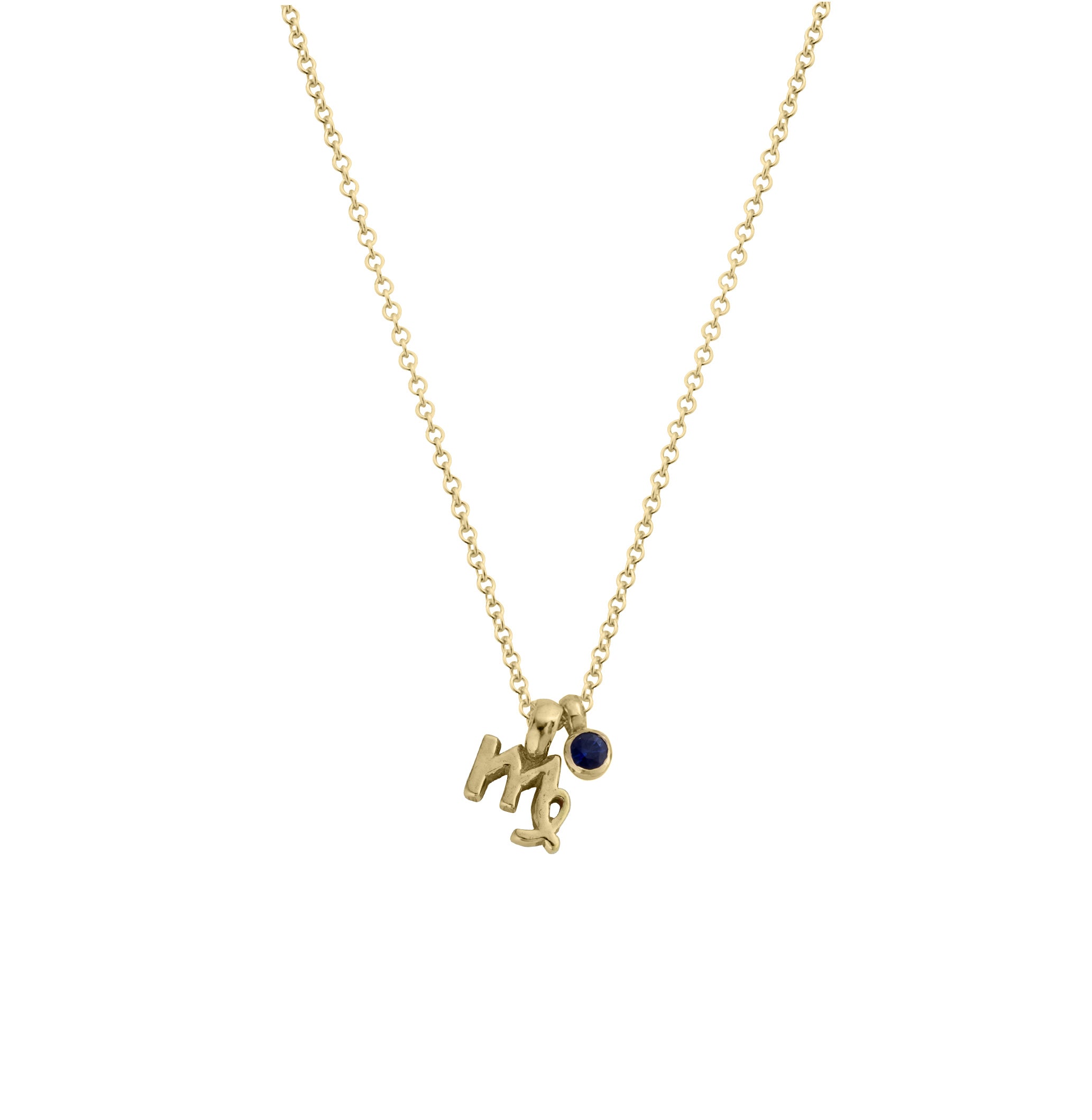 Gold Virgo Horoscope & Birthstone Necklace