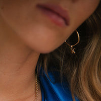 Gold Maxi Cupid Hoops with Alphabet Charms