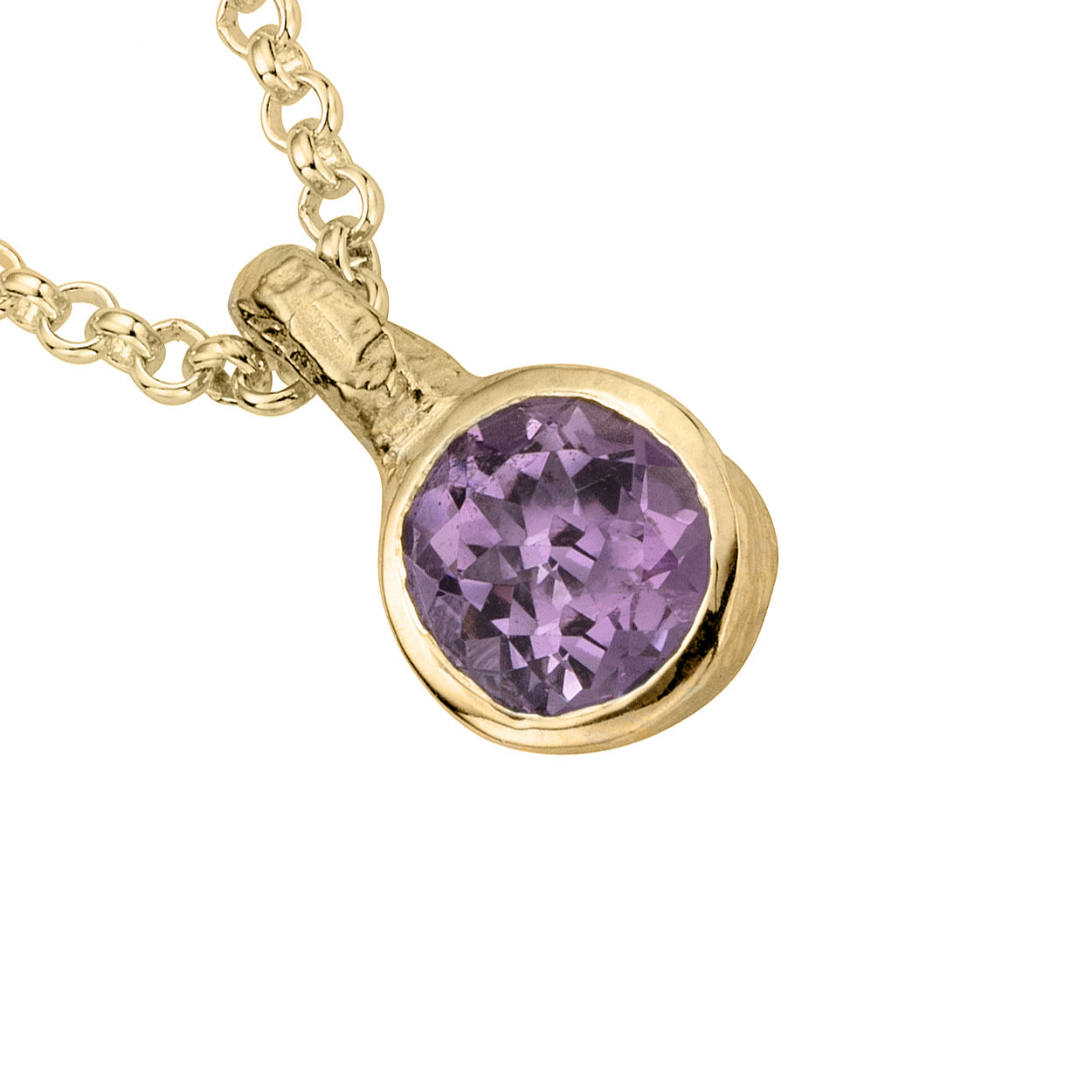 Gold Amethyst Baby Treasure Pendant