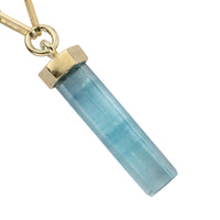 GELIDA Gold Large Aquamarine Trace Chain Necklace