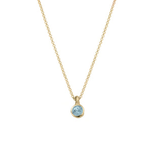 Gold Baby Treasure Aquamarine Necklace