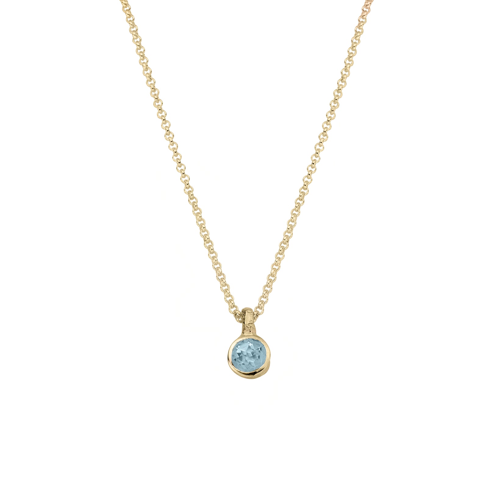 Gold Baby Treasure Aquamarine Necklace