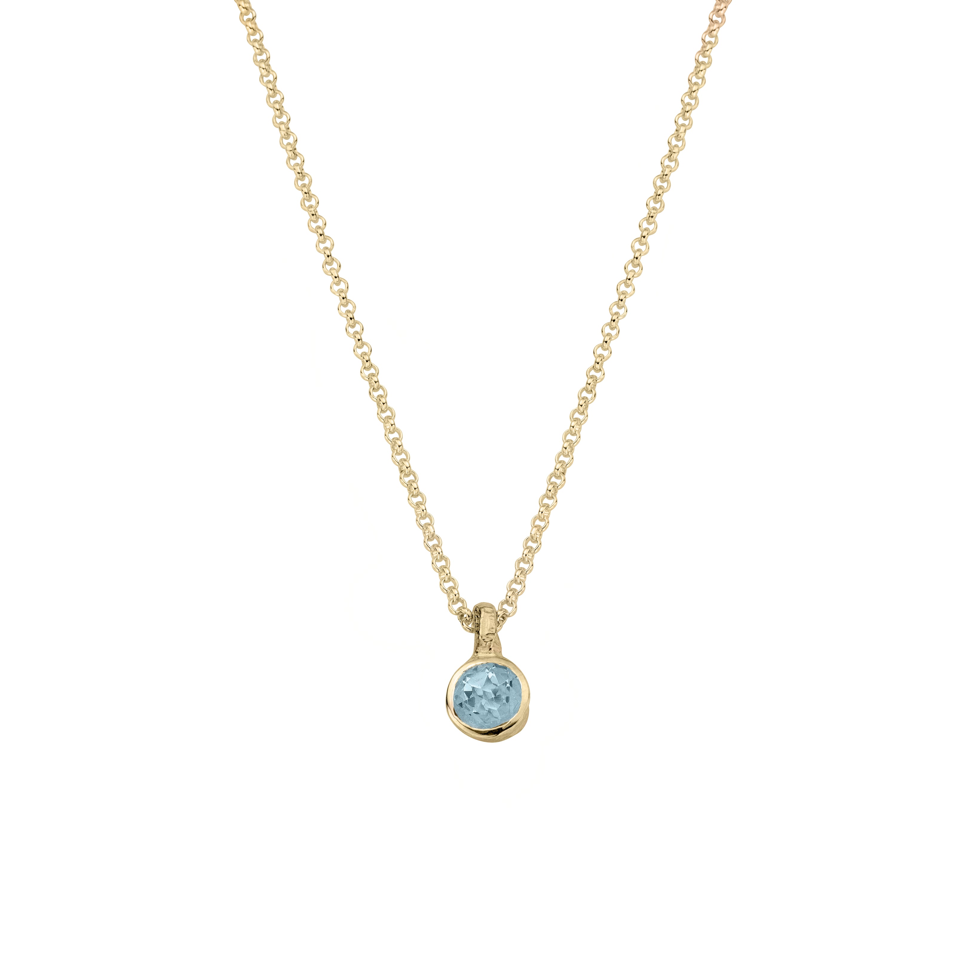 Gold Baby Treasure Aquamarine Necklace