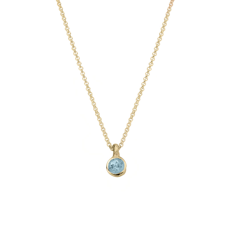Gold Baby Treasure Aquamarine Necklace