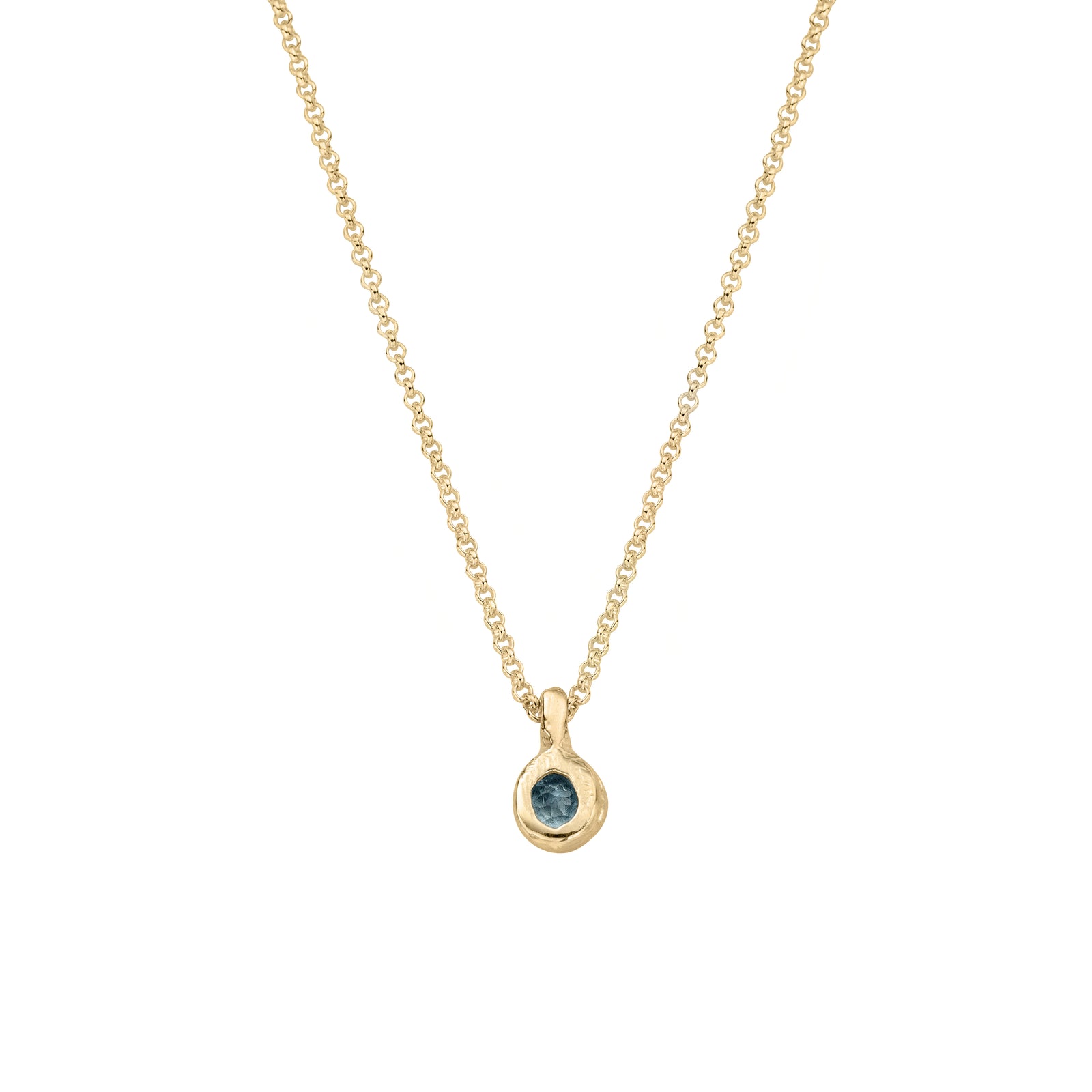 Gold Baby Treasure Aquamarine Necklace