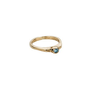 Gold Aquamarine Promise Ring