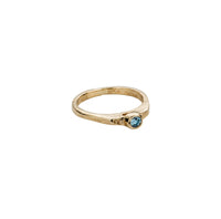 Gold Aquamarine Promise Ring
