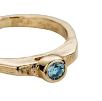 Gold Aquamarine Promise Ring