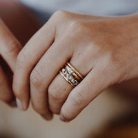 Silver Aquamarine Trinity Ring
