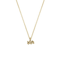 Gold Mini Aquarius Horoscope Necklace