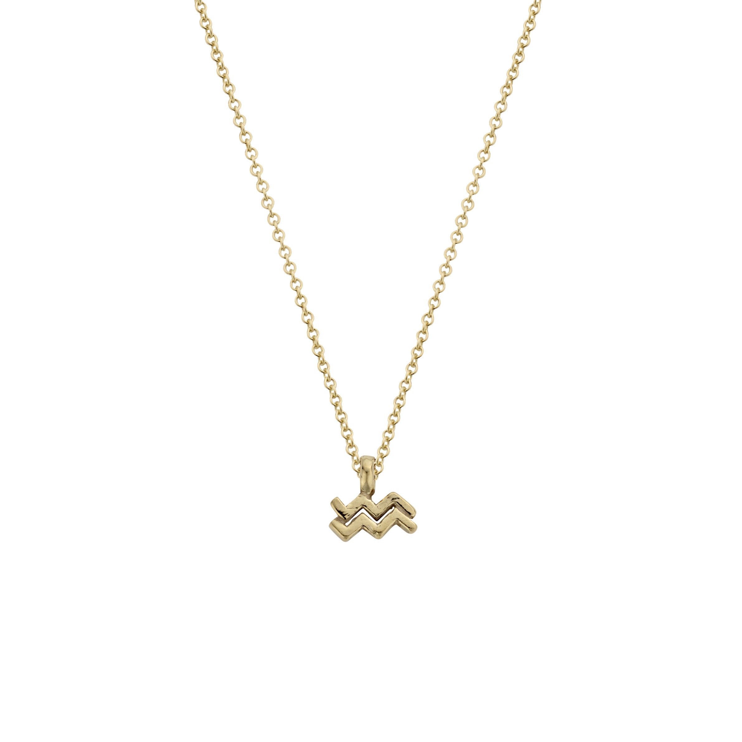 Gold Mini Aquarius Horoscope Necklace