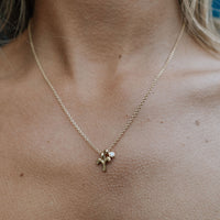 Gold Aries Horoscope & Birthstone Necklace