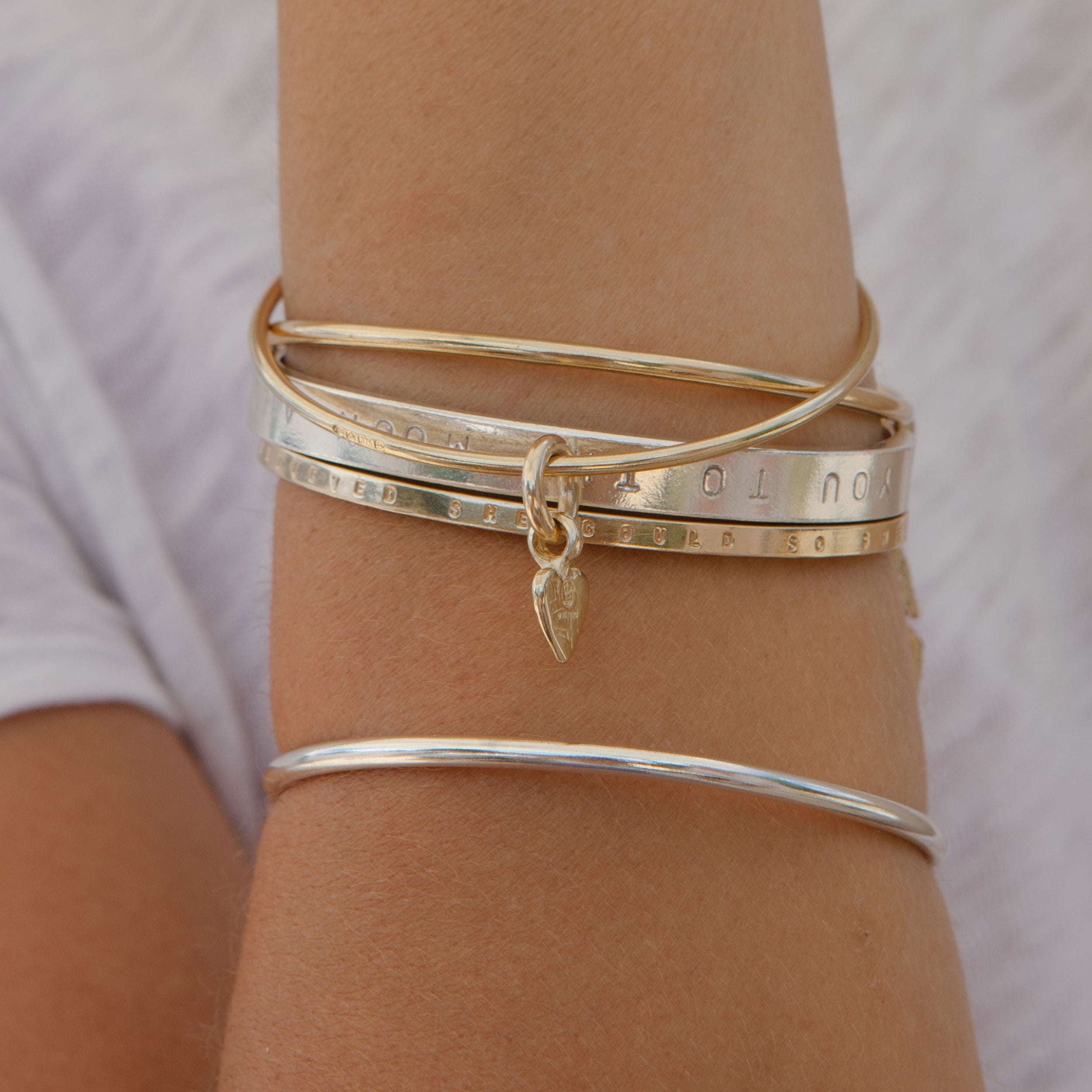 Gold Baby Heart Bangle