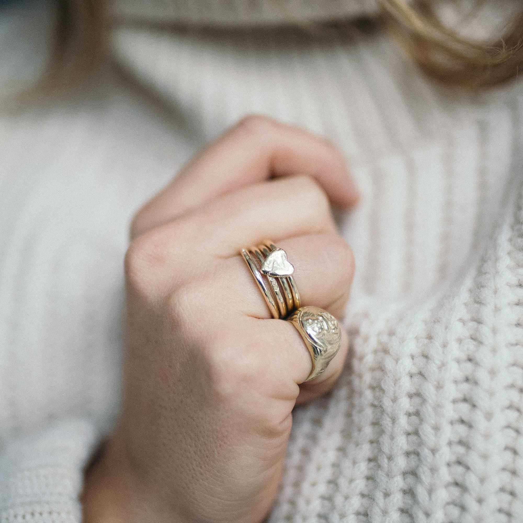 Gold Baby Heart Love Struck Ring
