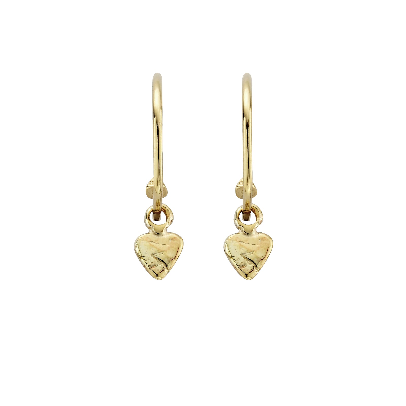 Gold Maxi Cupid Hoops with Baby Heart Charms