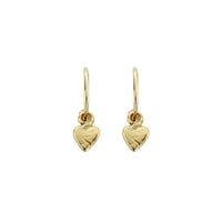 Gold Mini Cupid Hoops with Baby Heart Charms