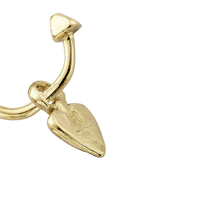 Gold Mini Cupid Hoops with Baby Heart Charms