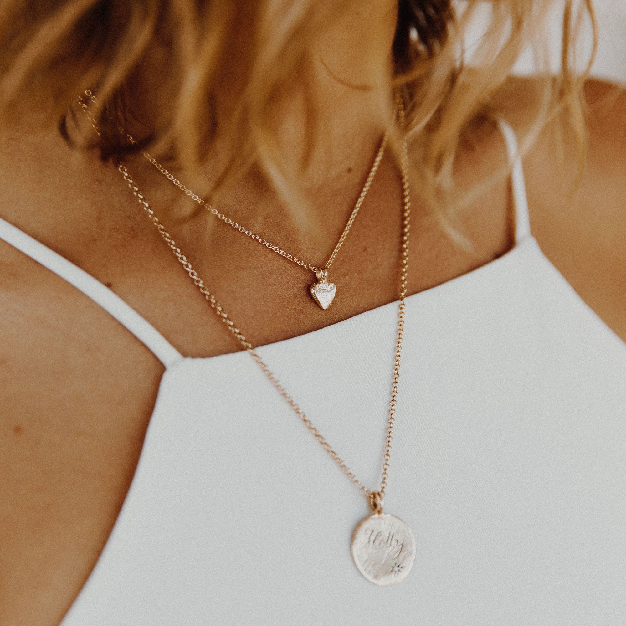 Silver & Gold Baby Heart Necklace