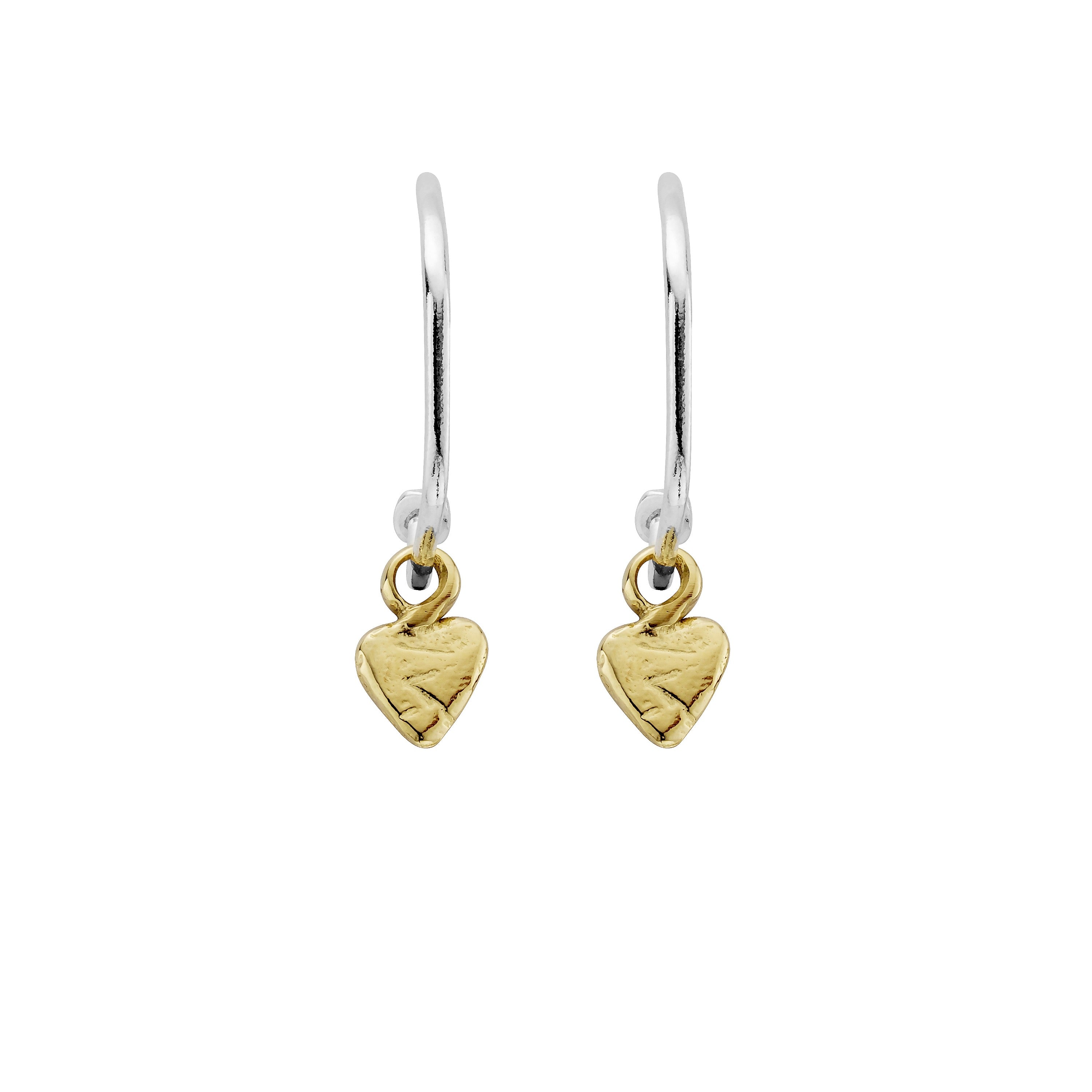 Maxi Cupid Hoops with Gold Baby Heart Charms