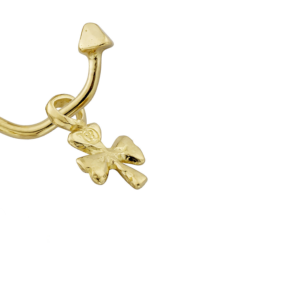 Gold Baby Shamrock Single Earring Charm