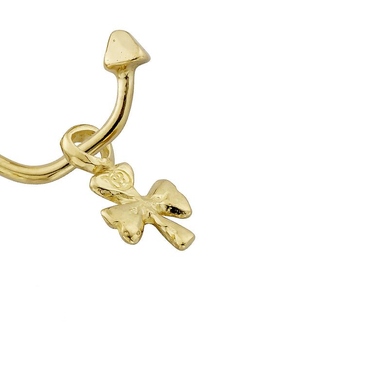 Gold Baby Shamrock Single Earring Charm