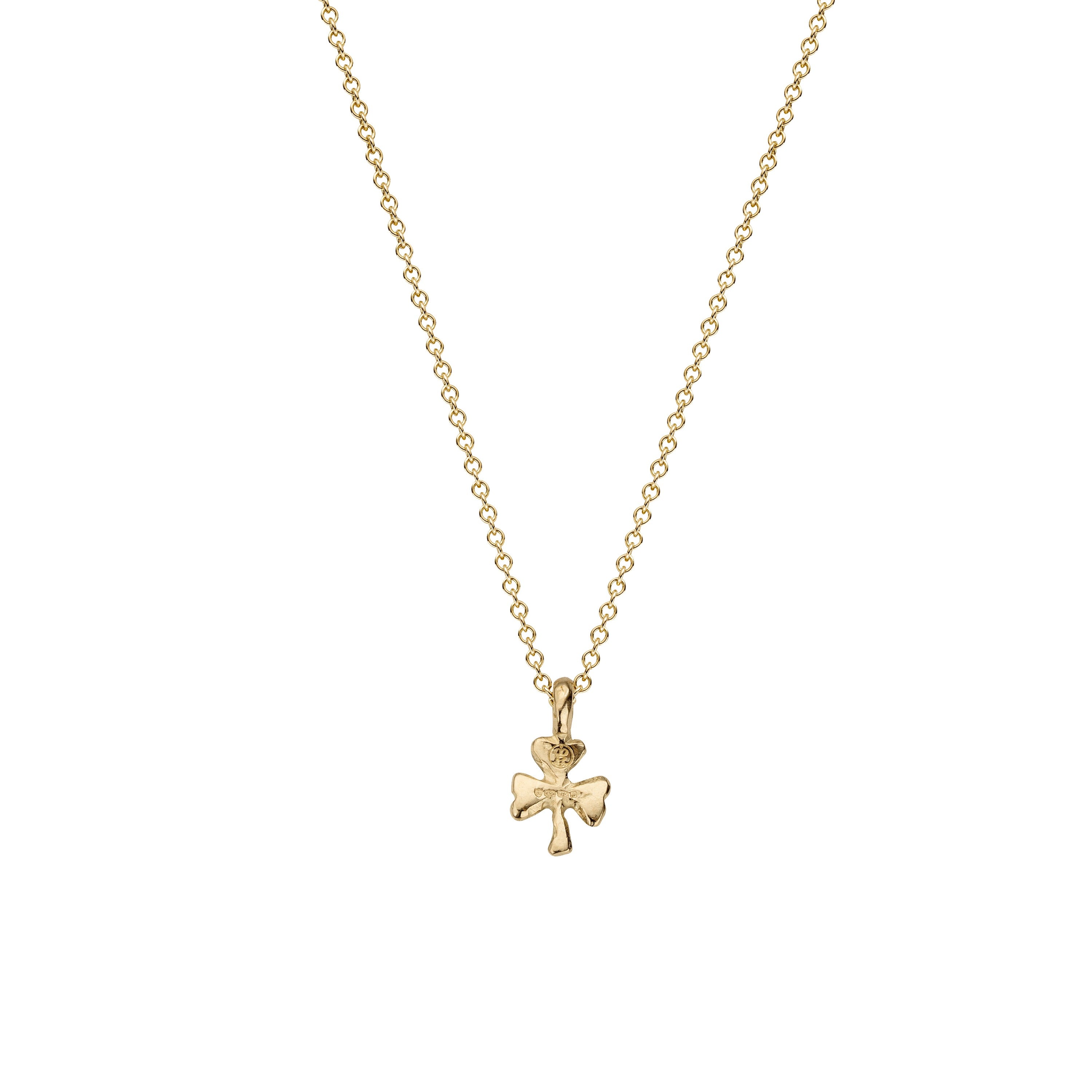 Children's Gold Baby Shamrock Necklace