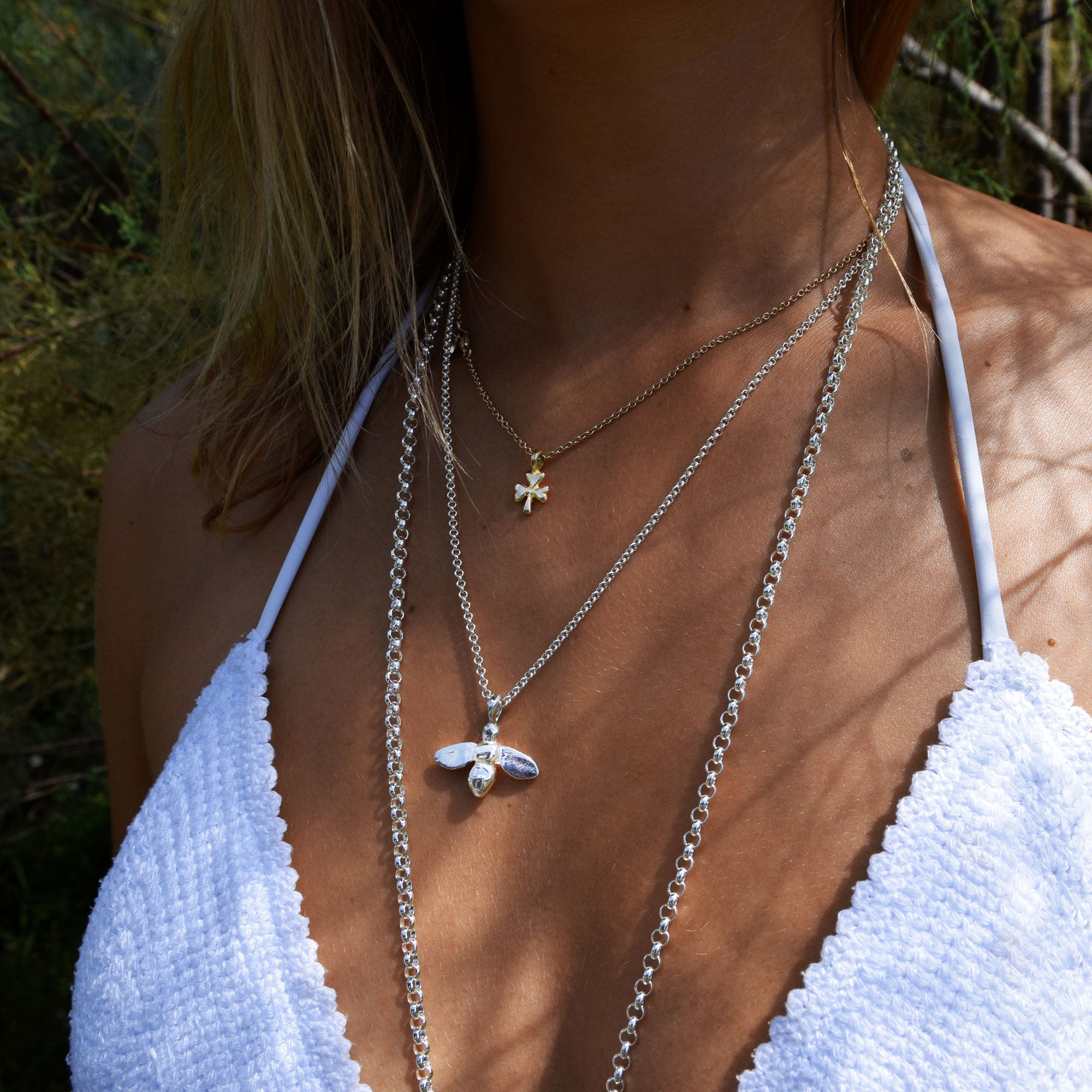 Gold Baby Shamrock Necklace