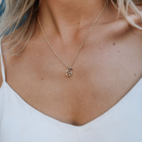 Gold Cancer Horoscope & Birthstone Necklace