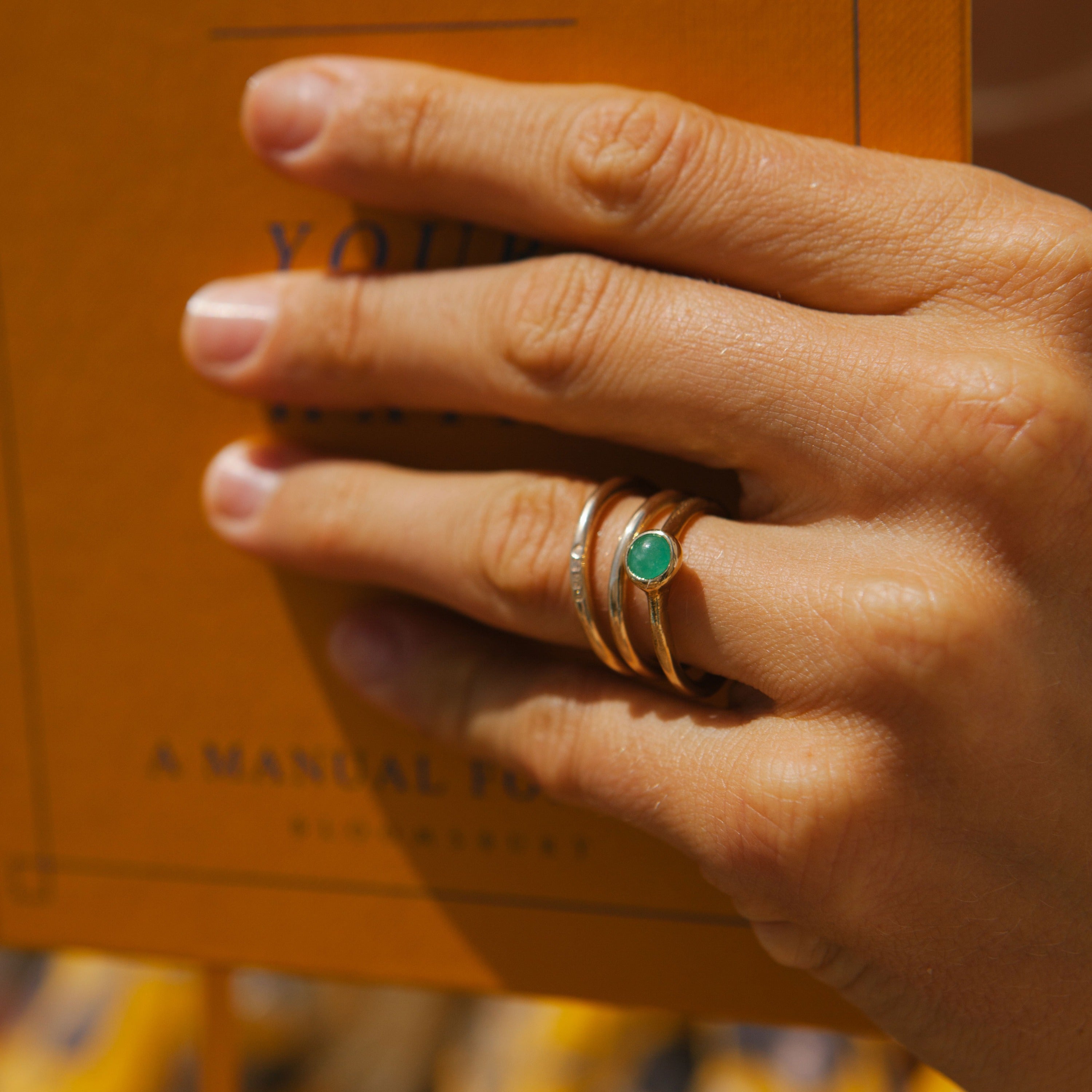 Gold Chrysoprase Baby Stone Ring