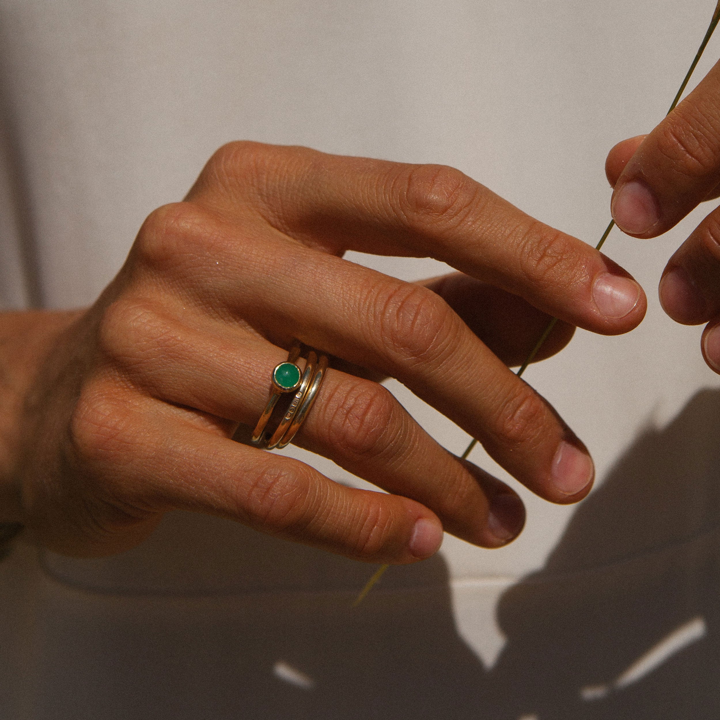 Gold Chrysoprase Baby Stone Ring