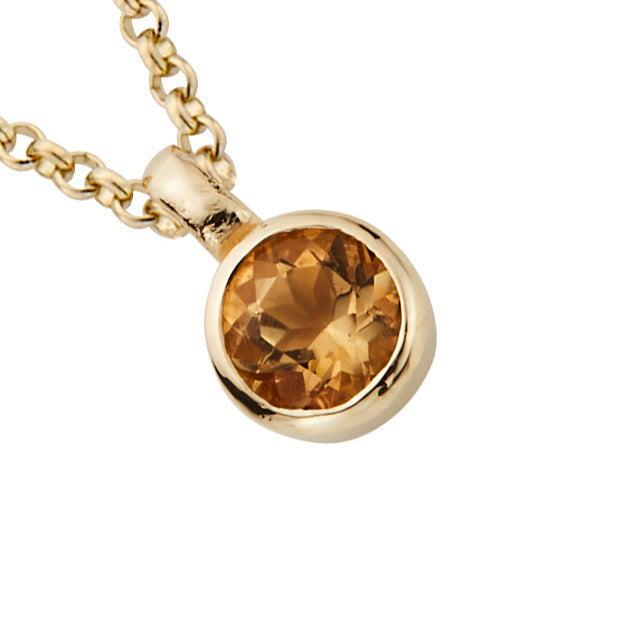 Gold Citrine Baby Treasure Pendant