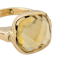 Gold Citrine Crystal Ring