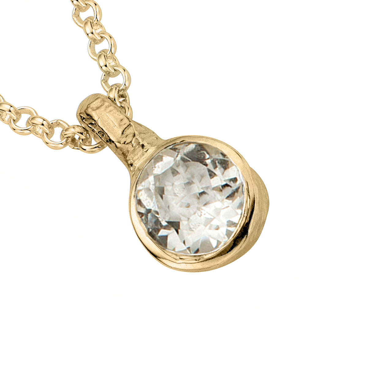 Gold Clear Quartz Baby Treasure Pendant