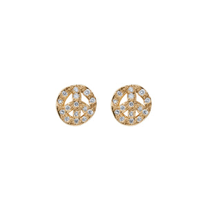Gold Diamond Little Peace Ear Charm Set