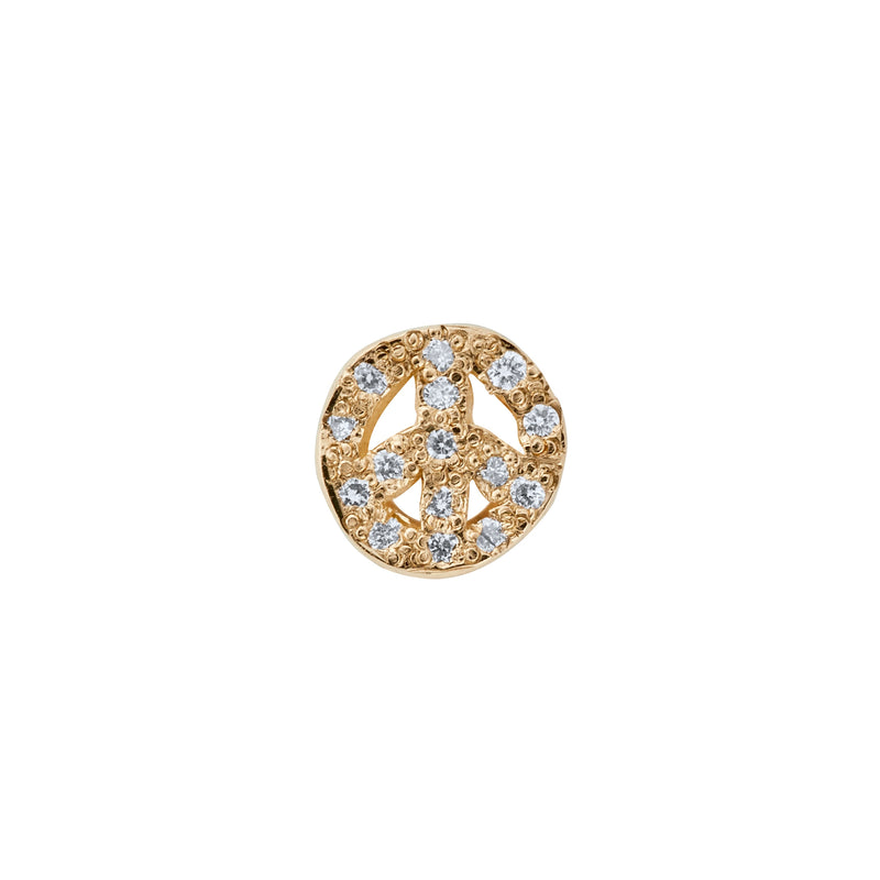 Gold Diamond Little Peace Single Ear Charm