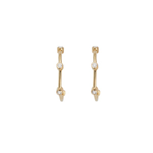 Gold Diamond Maxi Midnight Hoop Earrings