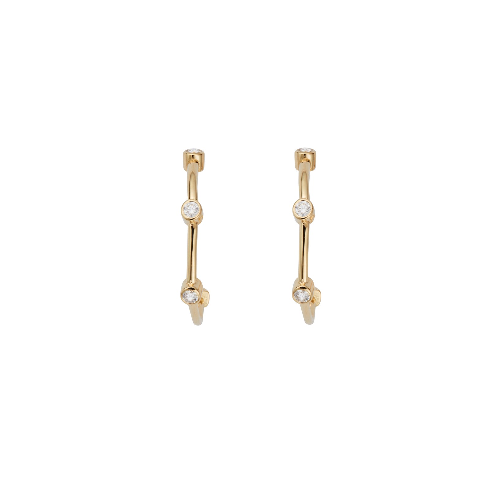 Gold Diamond Maxi Midnight Hoop Earrings