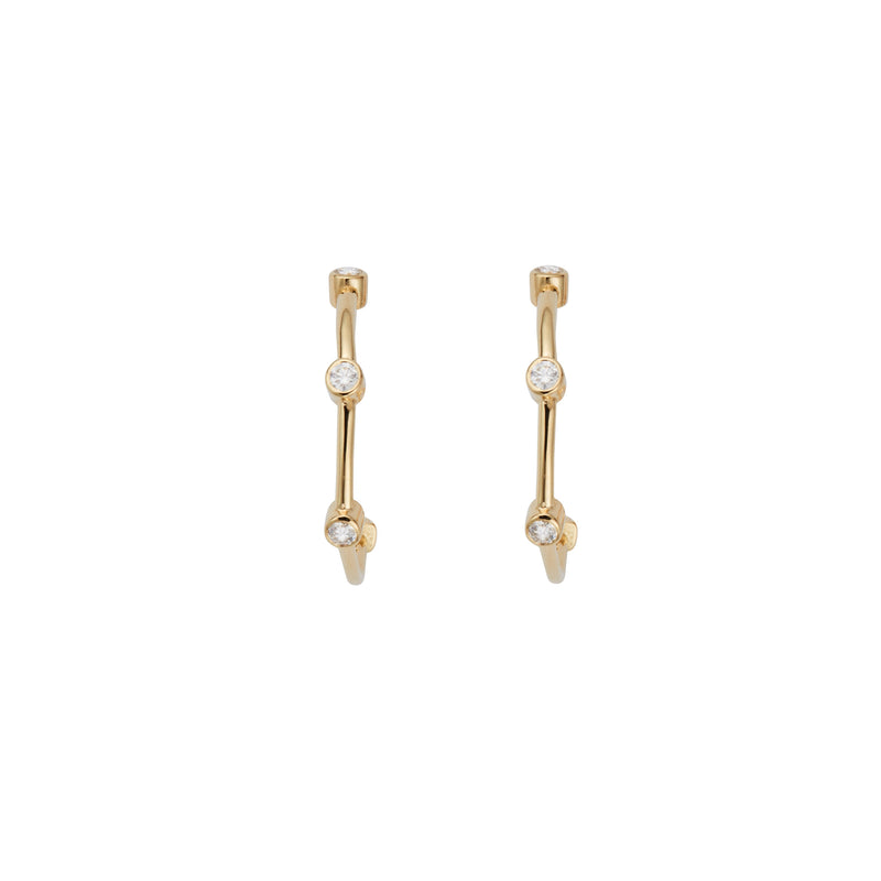 Gold Diamond Maxi Midnight Hoop Earrings