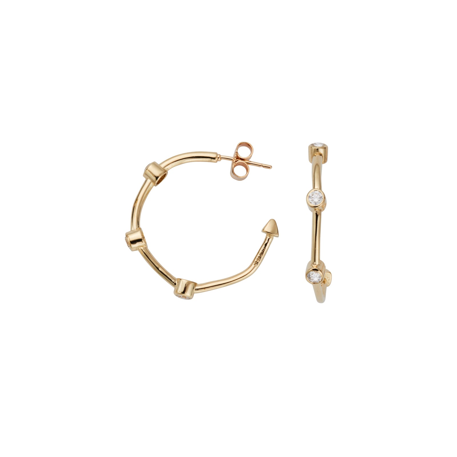 Gold Diamond Maxi Midnight Hoop Earrings