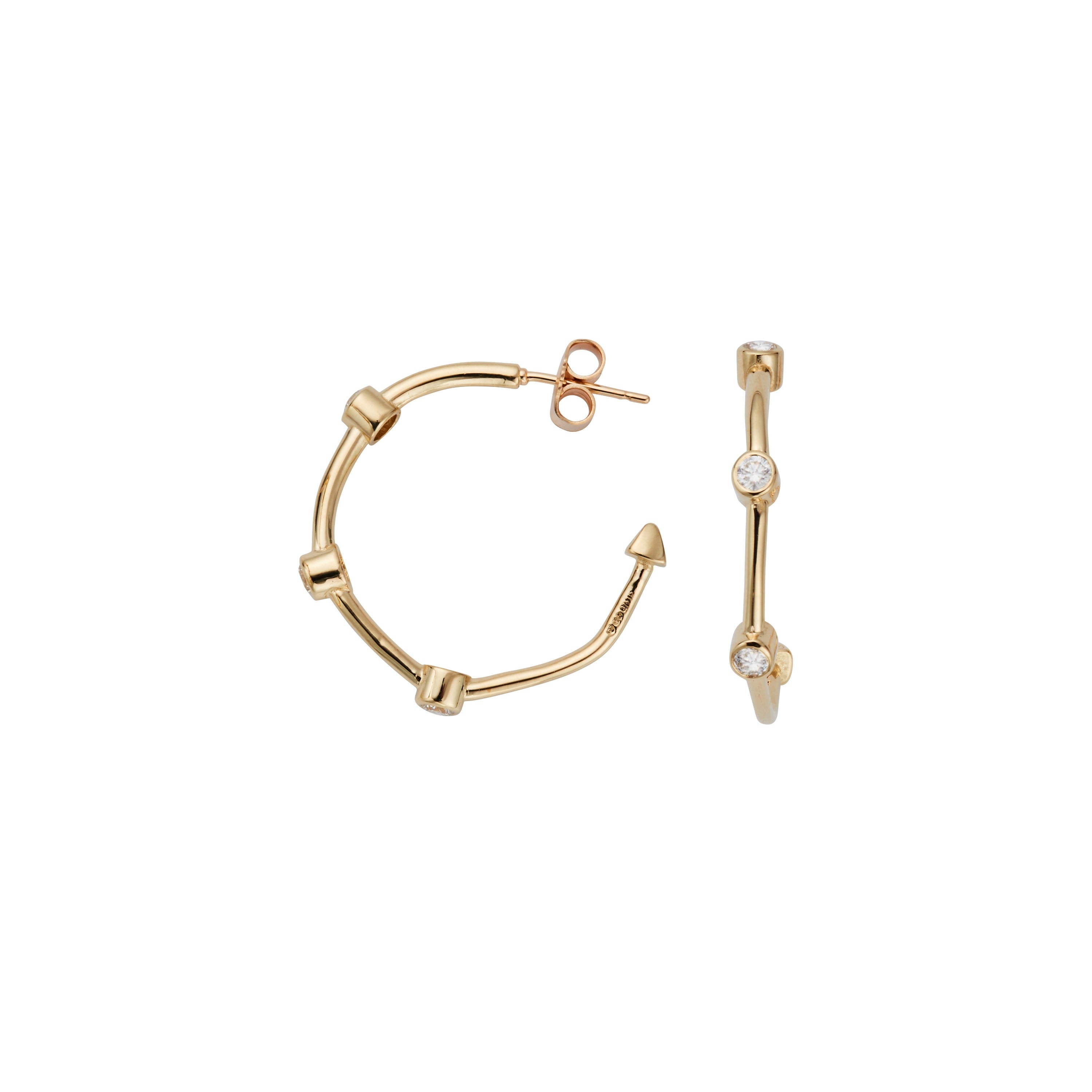 Gold Diamond Maxi Midnight Hoop Earrings